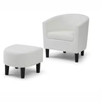 Fauteuil d'appoint en similicuir avec ottoman Passion Furniture Salem