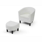 Fauteuil d'appoint en similicuir avec ottoman Passion Furniture Salem