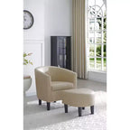 Fauteuil d'appoint en similicuir avec ottoman Passion Furniture Salem