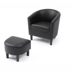 Fauteuil d'appoint en similicuir avec ottoman Passion Furniture Salem