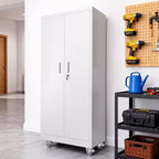 70.8'' White Tool Storage Cabinet With Wheels