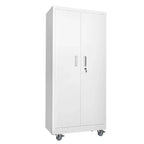 Armoire à outils blanche de 180 cm avec roulettes
