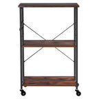 VEVOR Kitchen Utility Cart, 3 Tier 23.7 in Microwave Stand Coffee Cart, Heavy Duty Storage Rack, Service Trolley on Wheels, Black