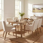 Chaises de salle à manger rembourrées Christopher Knight Home Misaw, 7 pièces, style Mid-Century avec table extensible