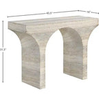 Meridian Furniture Table console Pomezia en travertin finition travertin
