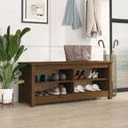 vidaXL Banc à chaussures Marron miel Bois de pin massif Banc à chaussures de taille moyenne