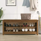 vidaXL Banc à chaussures Marron miel Bois de pin massif Banc à chaussures de taille moyenne