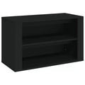 vidaXL Shoe Rack Black Engineered Wood 29.5x13.8x17.7 in Shoe Rack