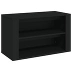 vidaXL Shoe Rack Black Engineered Wood 29.5x13.8x17.7 in Shoe Rack