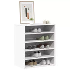 vidaXL Meuble à chaussures blanc Bois d'ingénierie Meuble à chaussures moyen