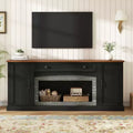 Meuble TV moderne GDFStudio Jason pour téléviseurs jusqu'à 70 pouces avec tiroir et placards