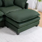 Canapé sectionnel modulaire moderne 4 places rembourré en chenille GDFStudio Dulles avec 2 poufs