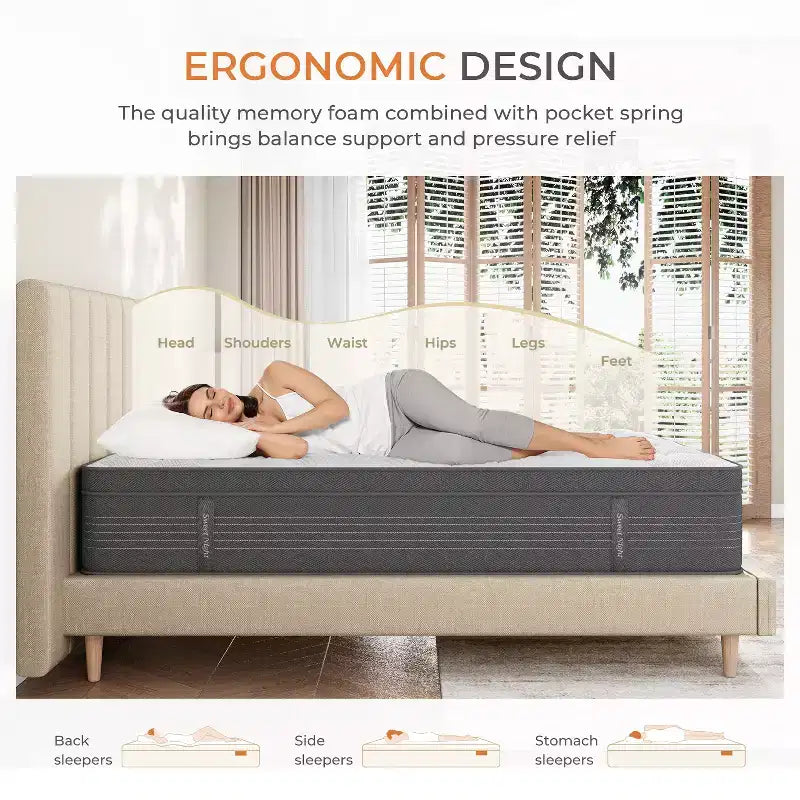 Matelas hybrides en mousse à mémoire de forme gel Sweetnight de 30/35/40 cm, fermeté moyenne, certifiés CertiPUR-US et OEKO-TEX