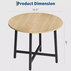Table à manger ronde industrielle de 47 pouces peu encombrante pour 4 à 6 personnes, table de cuisine rustique en bois et métal, design de ferme pour petites salles à manger