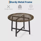 Table à manger ronde industrielle de 47 pouces peu encombrante pour 4 à 6 personnes, table de cuisine rustique en bois et métal, design de ferme pour petites salles à manger