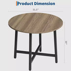 Table à manger ronde industrielle de 47 pouces peu encombrante pour 4 à 6 personnes, table de cuisine rustique en bois et métal, design de ferme pour petites salles à manger