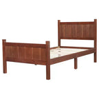 Lit plateforme double FAMYYT avec tête et pied de lit, assemblage facile