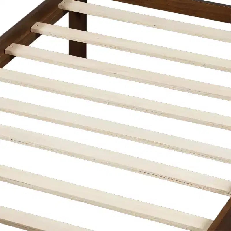 Lit plateforme double FAMYYT avec tête et pied de lit, assemblage facile