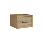 HomeRoots 10 Beige One Drawer Faux Wood Nightstand
