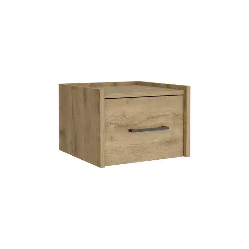 HomeRoots 10 Beige One Drawer Faux Wood Nightstand