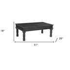 HomeRoots 51 Table basse en bois massif noir vieilli