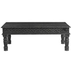 HomeRoots 51 Table basse en bois massif noir vieilli