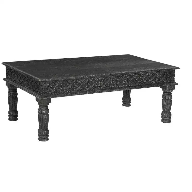 HomeRoots 51 Table basse en bois massif noir vieilli