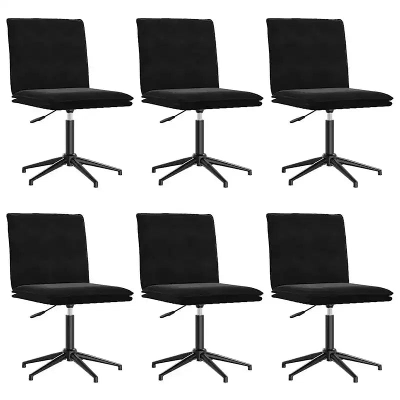 vidaXL Dining Chair Set of 4 Black Velvet (100% polyester), plywood, metal