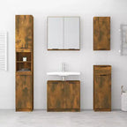 vidaXL Meuble de salle de bain chêne fumé Bois d'ingénierie Medium