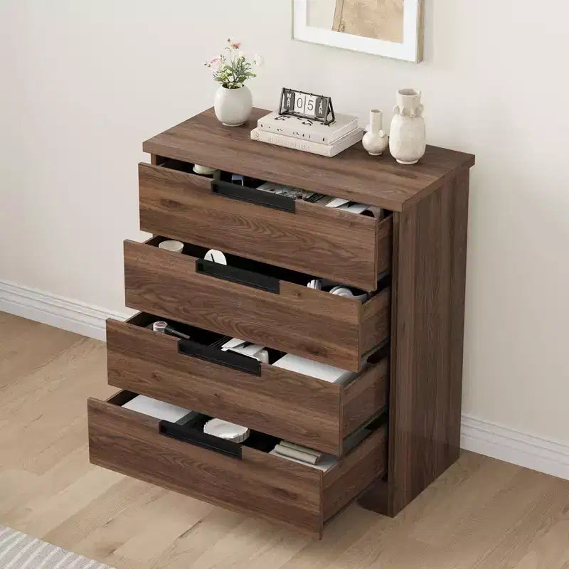 Commode à 4 tiroirs pour chambre à coucher, commode de rangement, organisateur de commode en bois, table de chevet moderne pour salon, chambre d'enfant