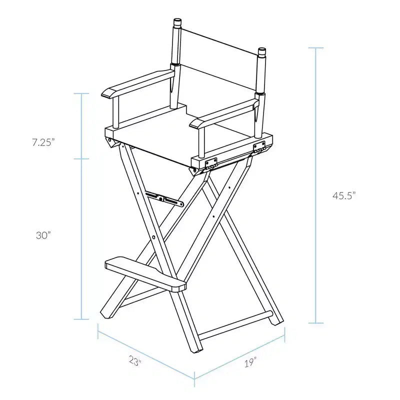 Chaise de réalisateur hauteur bar – Cadre noir