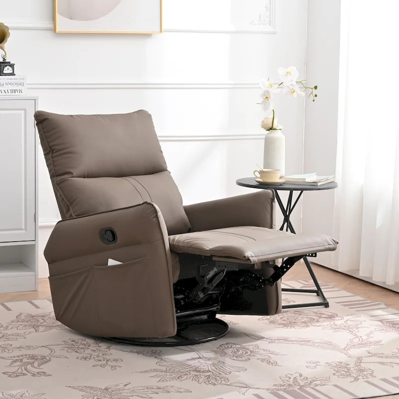 Fauteuil relax moderne, pivotant et berçant, avec siège surdimensionné