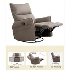 Fauteuil relax moderne, pivotant et berçant, avec siège surdimensionné