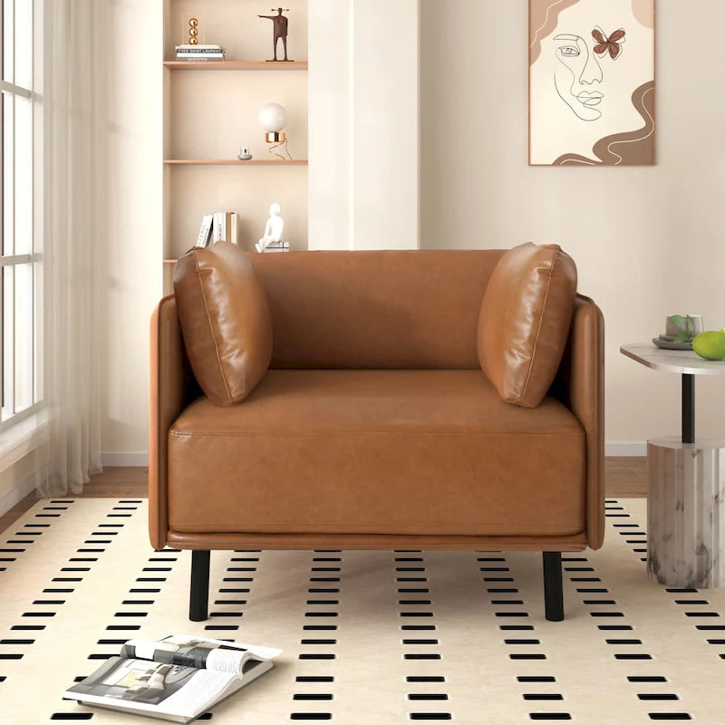 Fauteuil d'appoint marron 39.17 avec pieds en métal