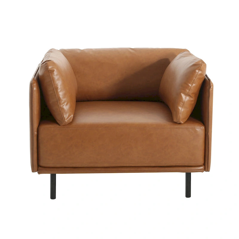 Fauteuil d'appoint marron 39.17 avec pieds en métal