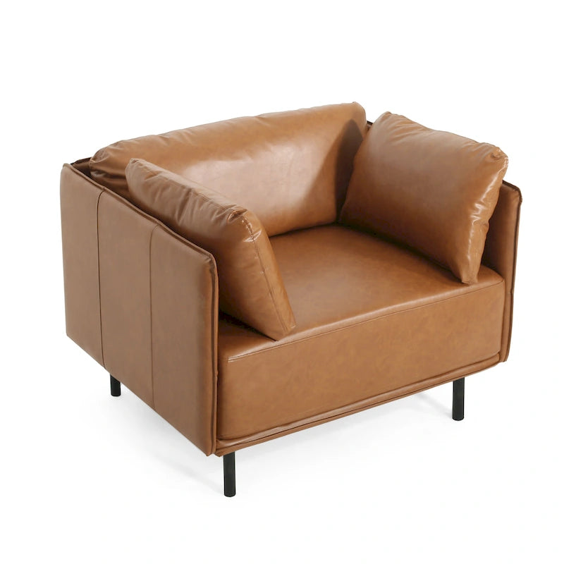 Fauteuil d'appoint marron 39.17 avec pieds en métal