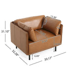 Fauteuil d'appoint marron 39.17 avec pieds en métal