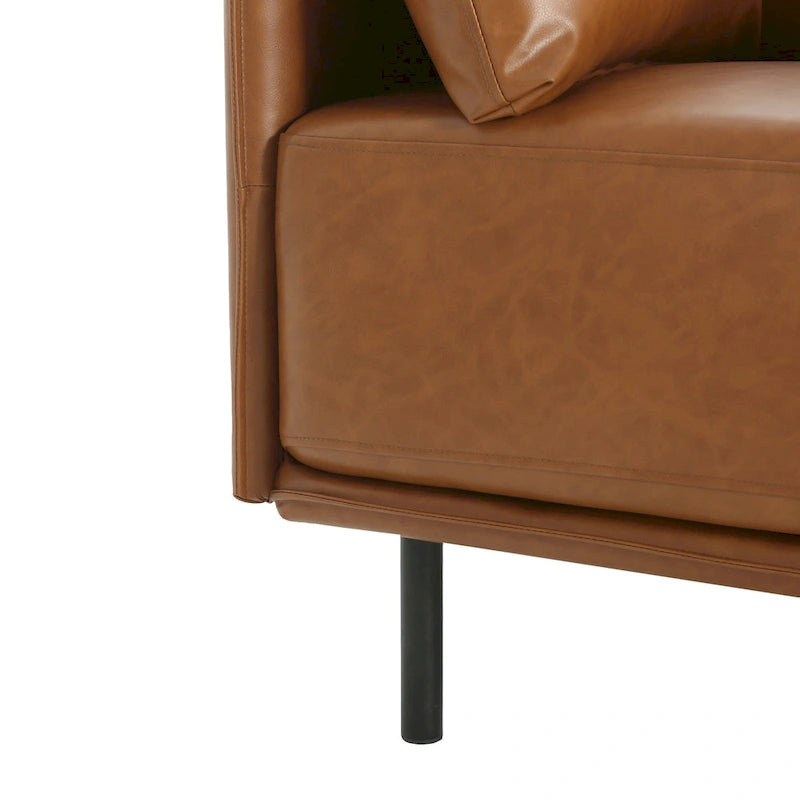 Fauteuil d'appoint marron 39.17 avec pieds en métal