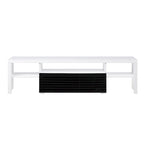 Meuble TV moderne blanc 75 avec tiroir extensible et étagère pour téléviseurs 80
