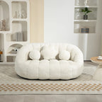Fauteuil de salon 63,78 blanc en chenille avec mousse haute densité