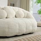 Fauteuil de salon 63,78 blanc en chenille avec mousse haute densité