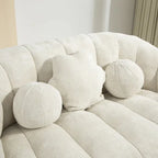 Fauteuil de salon 63,78 blanc en chenille avec mousse haute densité