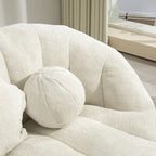 Fauteuil de salon 63,78 blanc en chenille avec mousse haute densité