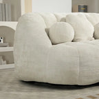 Fauteuil de salon 63,78 blanc en chenille avec mousse haute densité