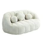 Fauteuil de salon 63,78 blanc en chenille avec mousse haute densité