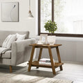 Table d'appoint étagère en bois Metz Mid-Century Modern, finition noyer