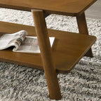 Table d'appoint étagère en bois Metz Mid-Century Modern, finition noyer