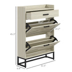 Meuble à chaussures avec portes, meuble de rangement pour chaussures à 6 niveaux avec étagères réglables, étagère à chaussures en bois organisateur de rangement pour chaussures