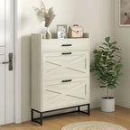 Meuble à chaussures avec portes, meuble de rangement pour chaussures à 6 niveaux avec étagères réglables, étagère à chaussures en bois organisateur de rangement pour chaussures