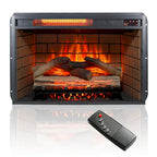 Meuble TV cheminée en bois de grange récupéré de 60 pouces avec télécommande et dispositif de sécurité pour téléviseurs de 70 pouces